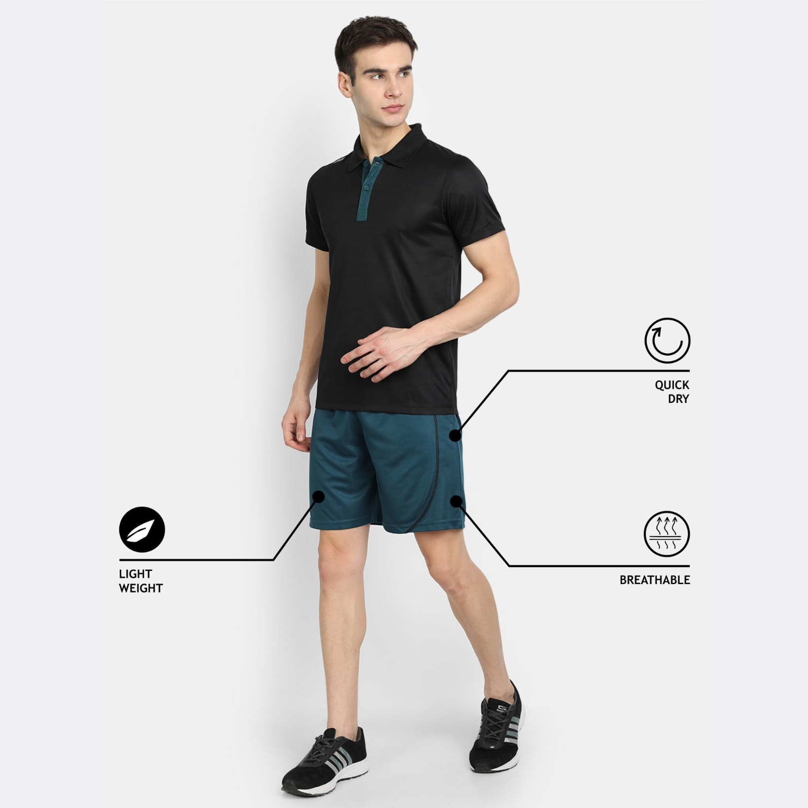 Combo of 4 Men's Cotton Polyester Shorts