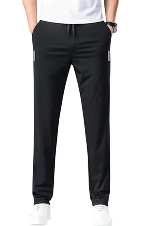 Men's Trousers Elastic Waist 2 Side Pockets |Breathable ,Soft Full Length ( Black + Grey ) - Pack of 2